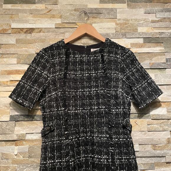 Nanette Lepore Tweed Blazer & Dress Set | 2 Piece Suit, Black White Career S NWT - Picture 11 of 14